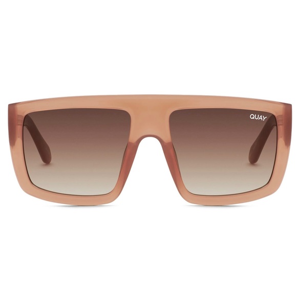 QUAY Get In Line Sunglasses Milky Carmel Shield Frame Brown Gradient Lens Unisex - Picture 2 of 15